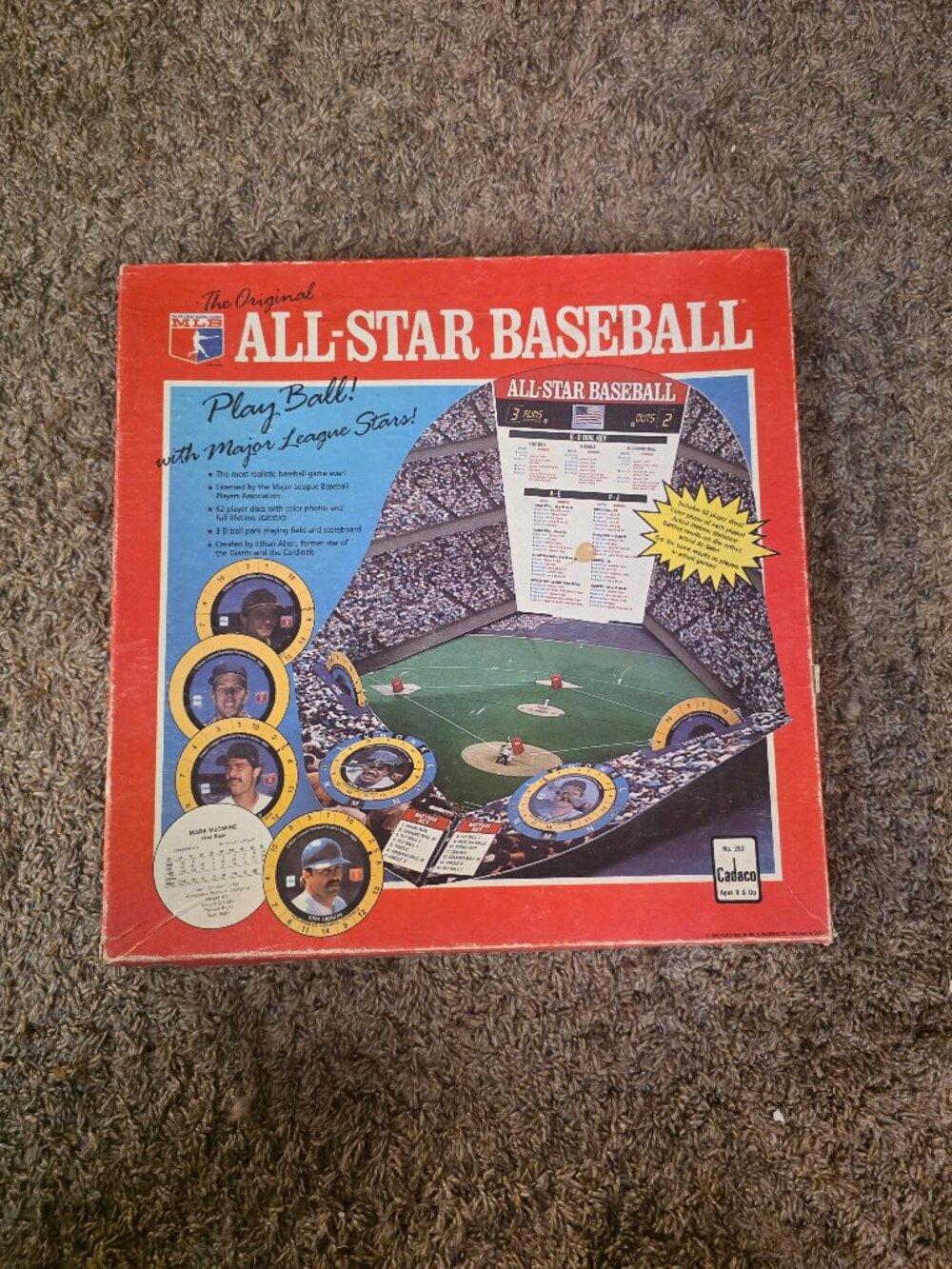 Vintage 1989 Cadaco Original All-Star Baseball Board Game - Complete